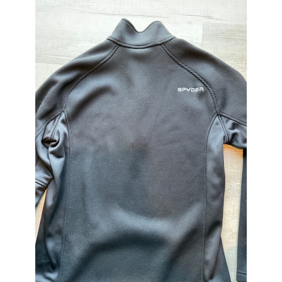 Spyder Mens Black 1/4 Zip Pullover Jacket Performance Fleece Size L - Picture 7 of 7